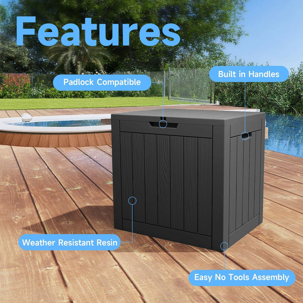 ROJIK 40 Gallon Resin Deck Box, Lockable Waterproof Weatherproof Outdoor Stor...