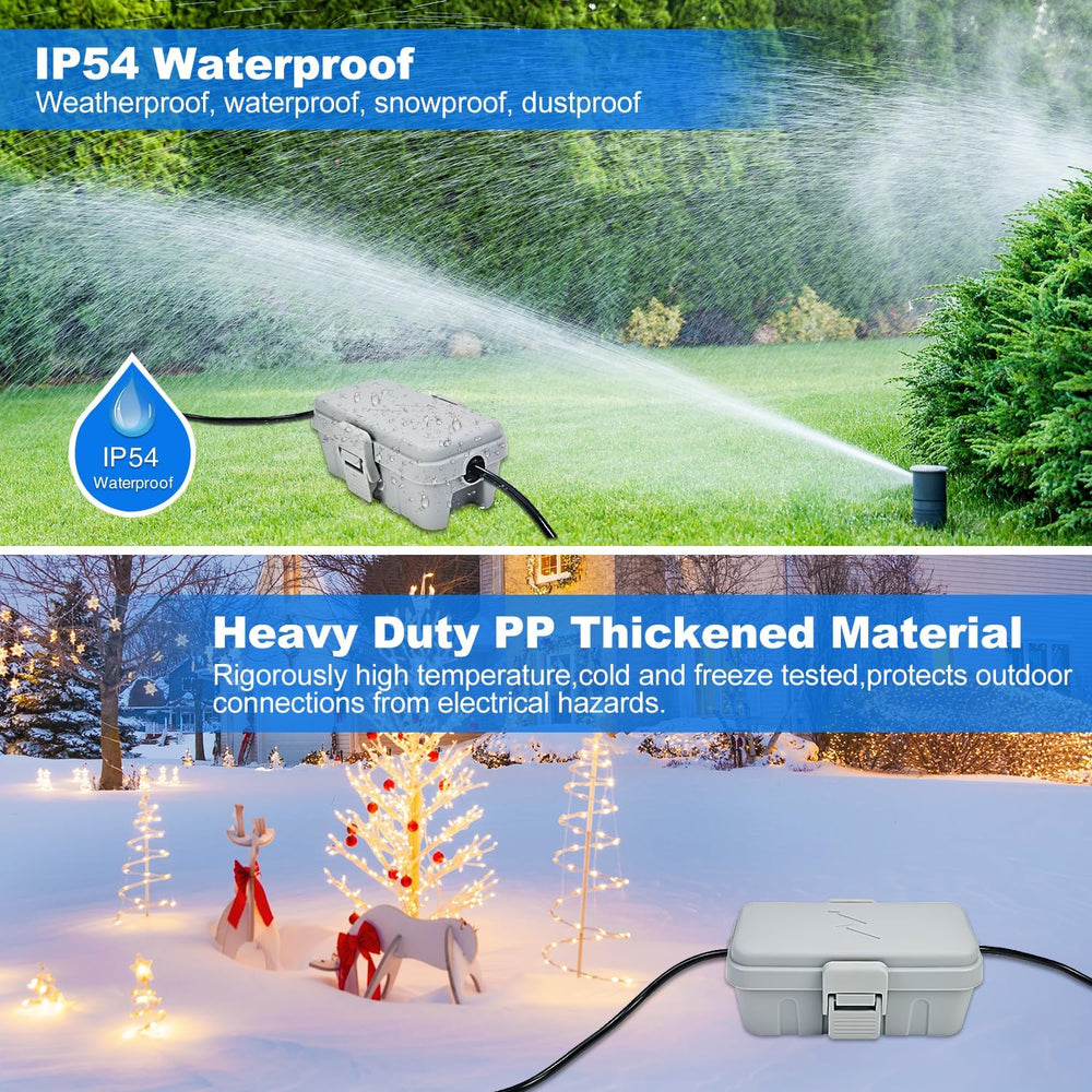 Hrensaw IP54 Large Outdoor Electrical Box w/ 8 Cable Seal Entry, Bundle w/ 3 ...
