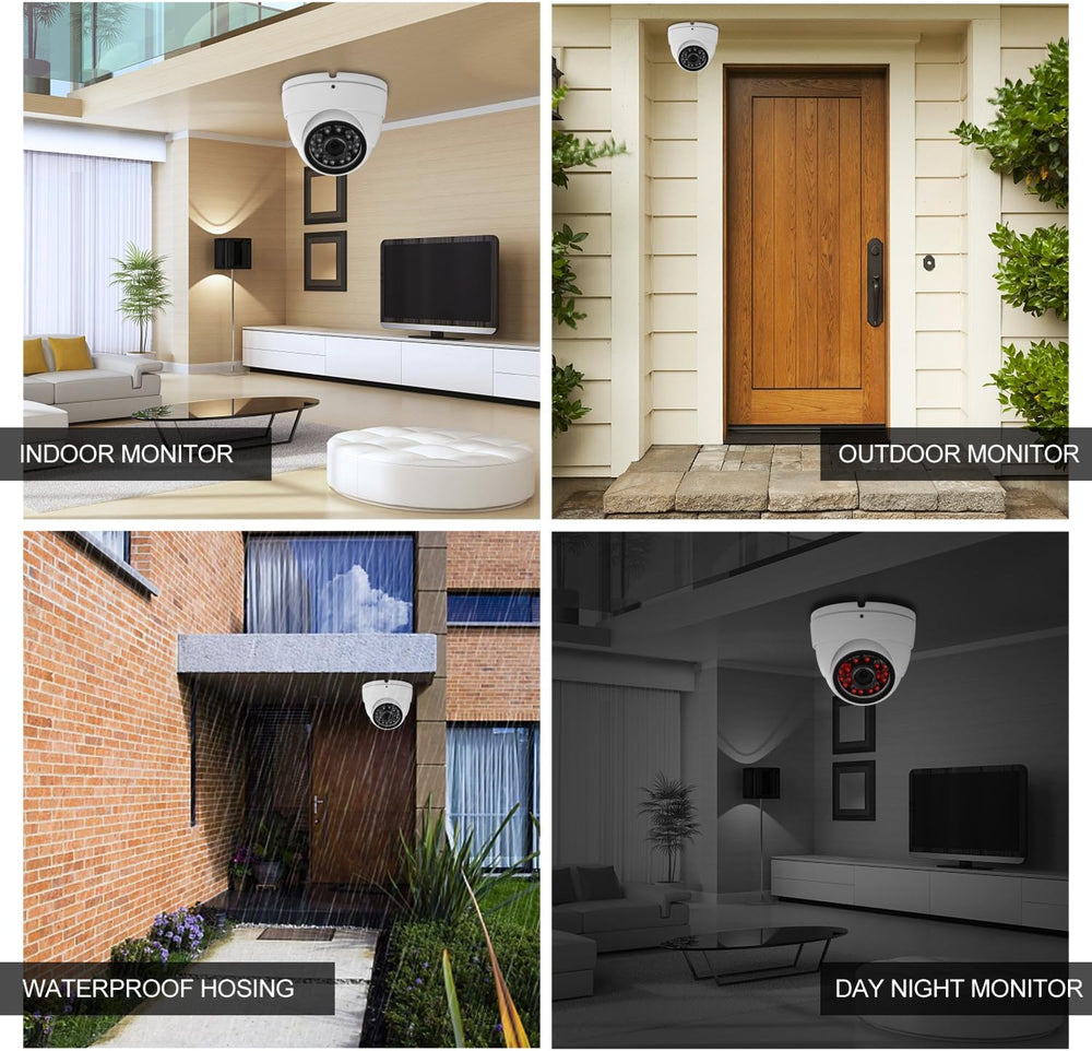 Analog CCTV Camera HD 1080P 4-in-1 (TVI/AHD/CVI/960H Analog) Security Dome Ca...