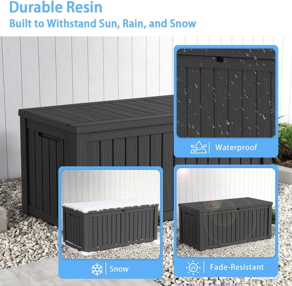 Deck Box Large Outdoor Storage for Patio Furniture, Outdoor Cushions, Garden ...