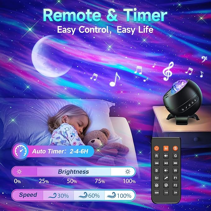 Northern Galaxy Light Projector, 300+Modes & 5 Films Star Projector, 15 W...