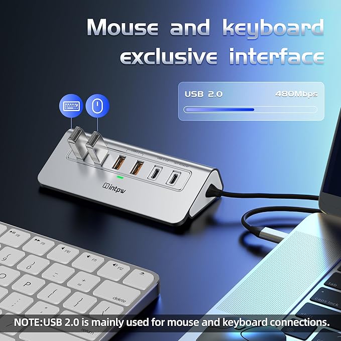 intpw P9R PRO USB C Hub Ethernet, 10 in 1 USB Docking Station 10Gbps