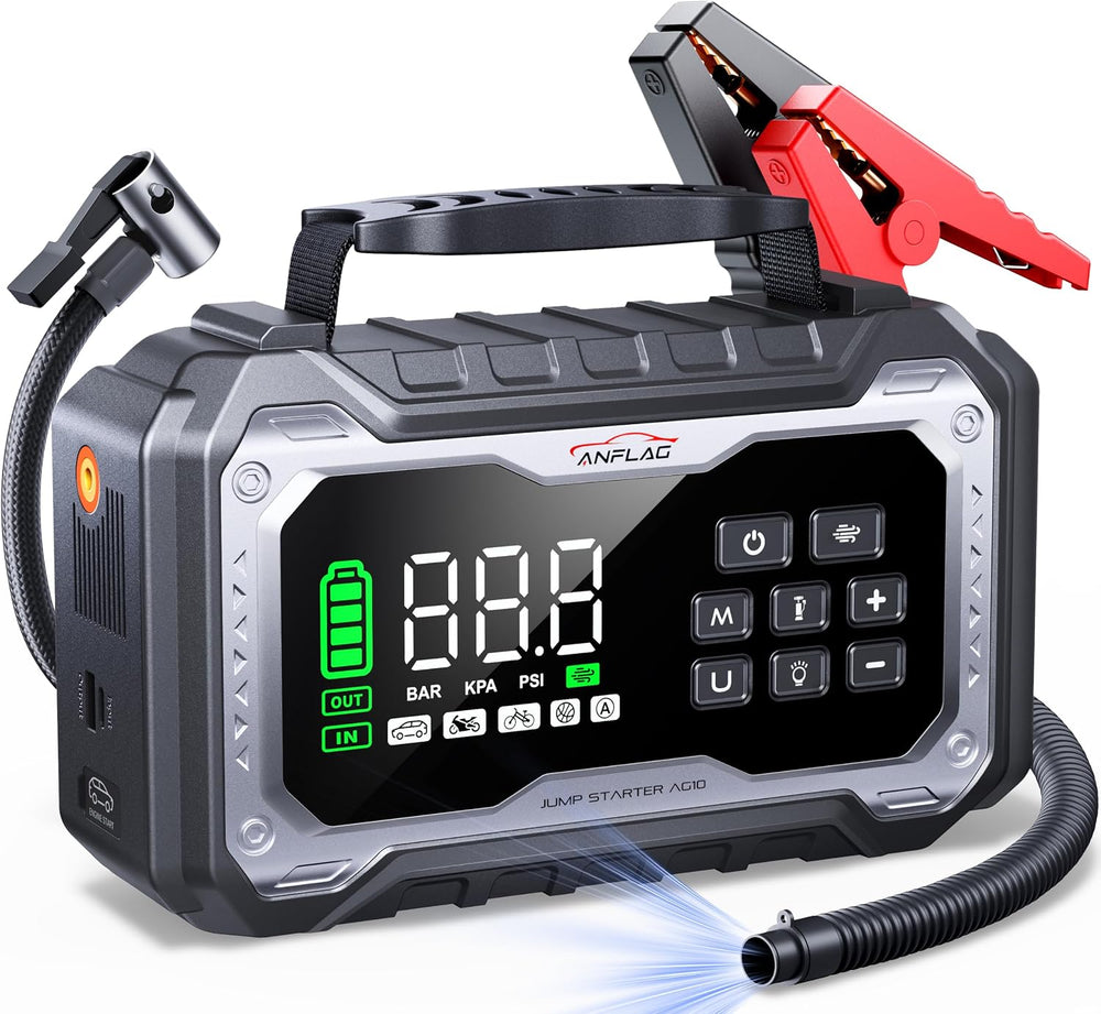 8000A Car Battery Jump Starter with 160PSI Air Compressor 165L/min Blower