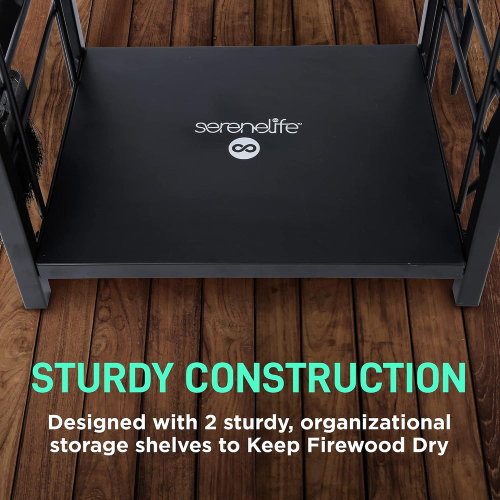 SereneLife Firewood Storage Rack - Heavy Duty Wood Stackers Organizer, 220 lb...