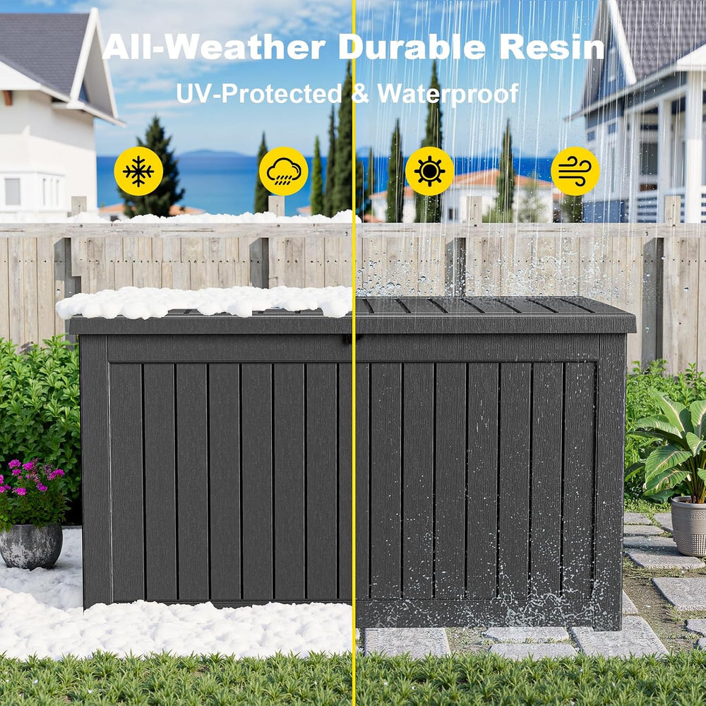Deck Box Large Outdoor Storage for Patio Furniture, Outdoor Cushions, Garden ...