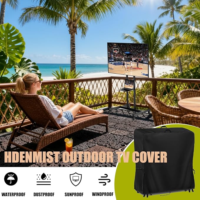 Hdenmist Outdoor TV Cover 58 Inch Weatherproof, Waterproof Outdoor TV Stand
