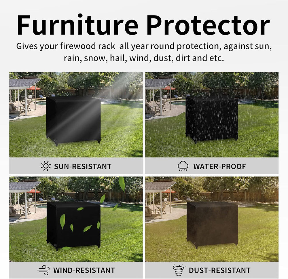 Easy-Going 4 Feet Outdoor Log Rack Cover Waterproof Weatherproof Firewood Cov...