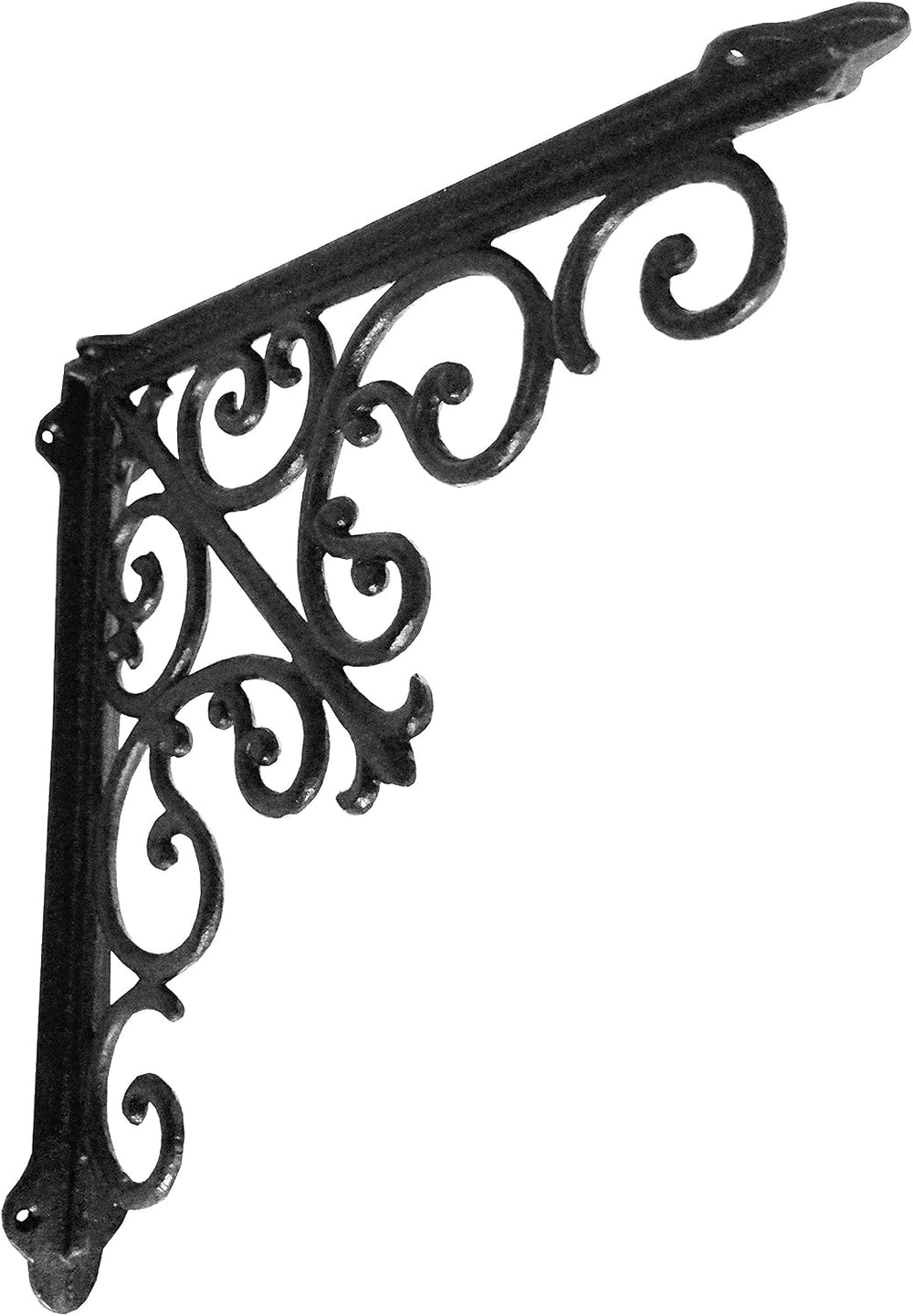 NACH Decorative Shelf Brackets, 1 Pack of 15 x 2 x 15 inch, Black Cast Iron W...