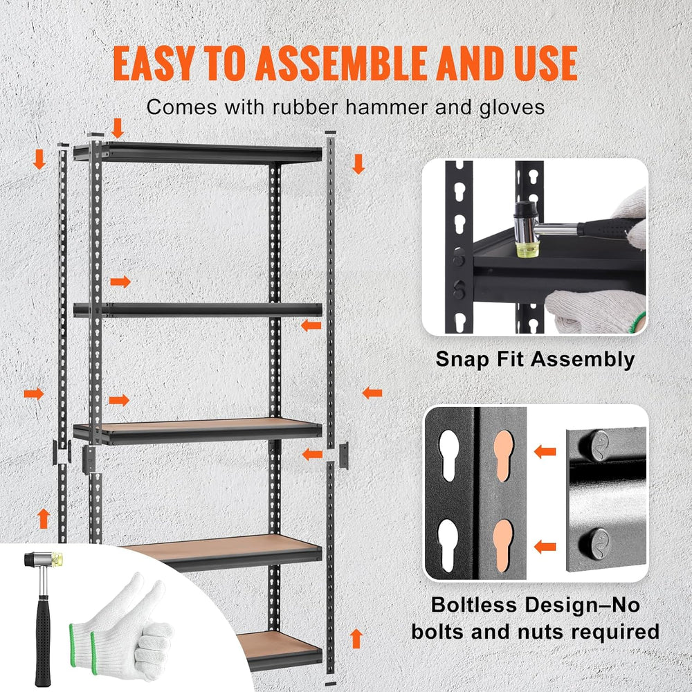 VEVOR Storage Shelves 5-Tier Adjustable 2000 lbs Shelving Unit 36"x18&qu...