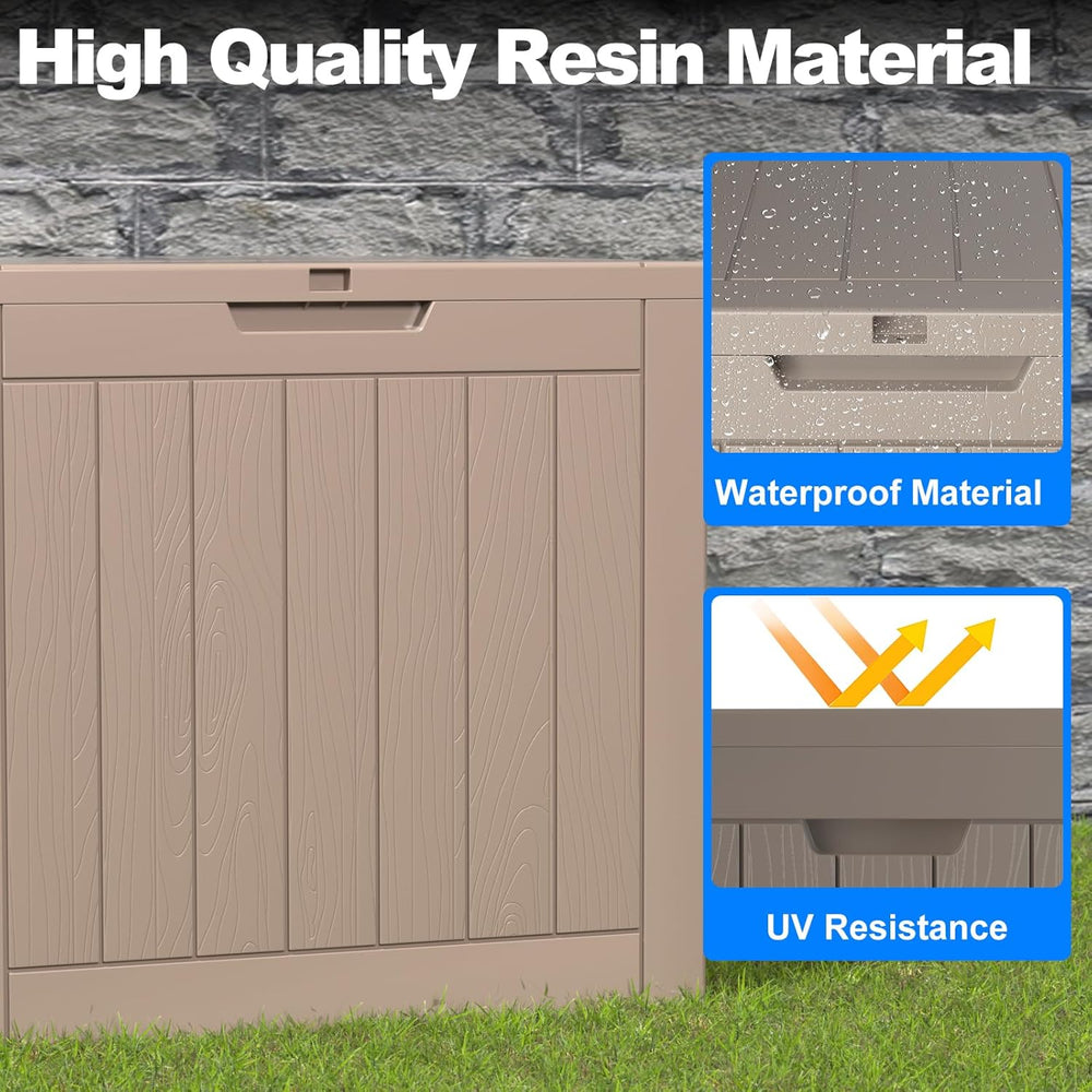 ROJIK 35 Gallon Deck Box Outdoor, Waterproof Outdoor Storage Boxes with Lids,...