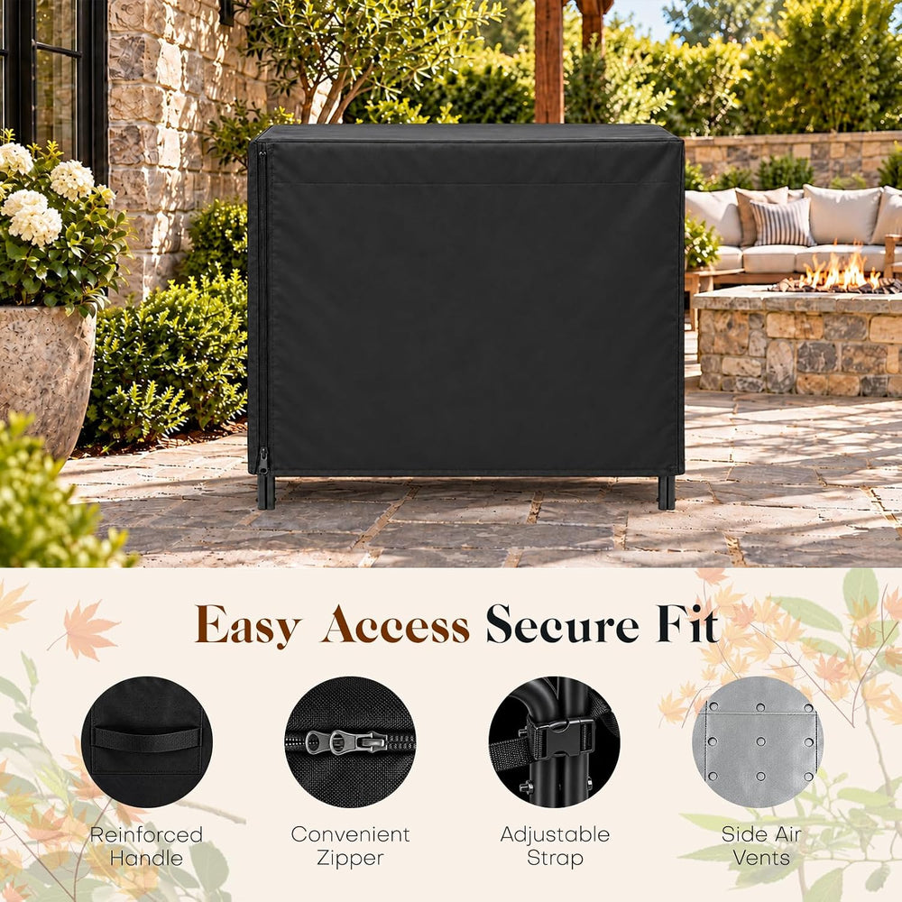 Heavy Duty 600D Waterproof Firewood Rack Cover Outdoor, 4ft