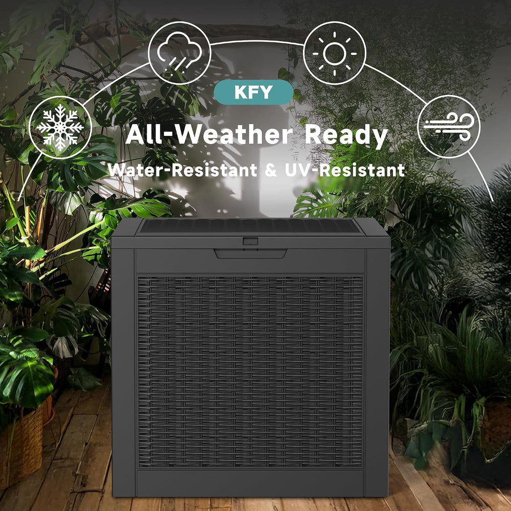 31 Gallon Waterproof Resin Deck Box, UV Resistant Outdoor Storage for Garden,...