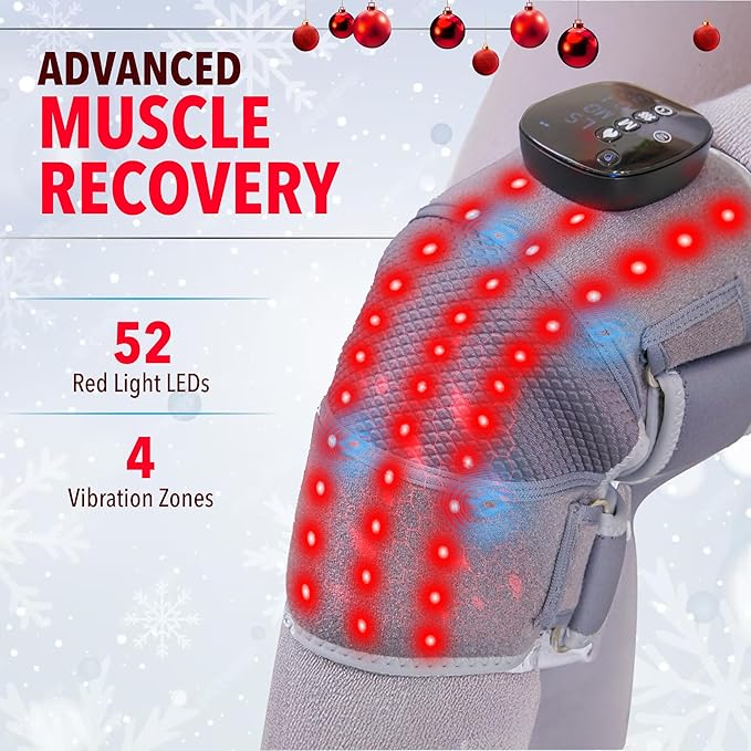 FORTHiQ RED+ Knee Brace with Heat and Red Light Therapy, Knee Massager with 5...