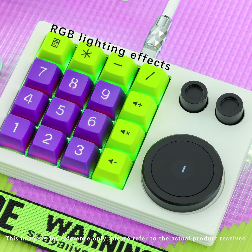 Macro Keypad Programmable Keyboard with Triple Knobs (White)