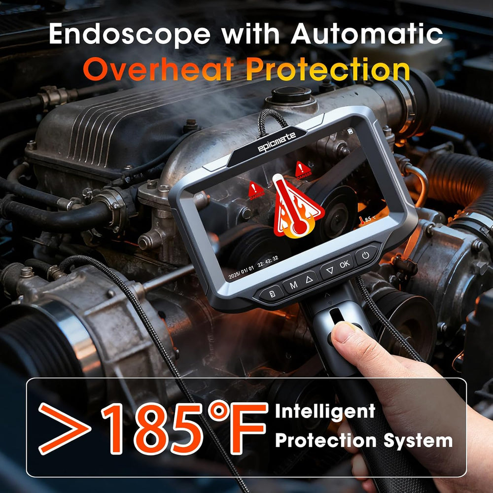Articulating Borescope Camera with Light for Automotive & Engine Inspection