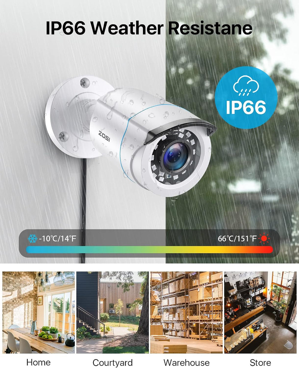 ZOSI 3K Lite Wired Security Camera System, 4 X 2MP Cameras, 1TB HDD