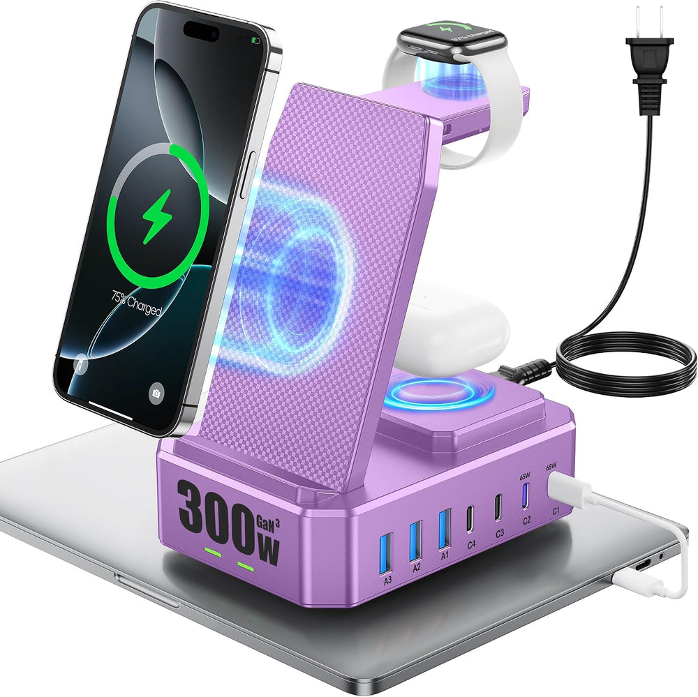 300W Charging Station for Multiple Devices Apple, Zutspzss 10 in 1 Wireless