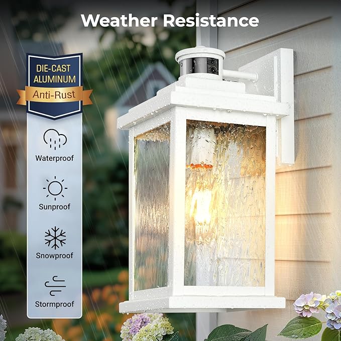 VIANIS Large Adjustable Sensitivity Motion Sensor Exterior Porch Lights