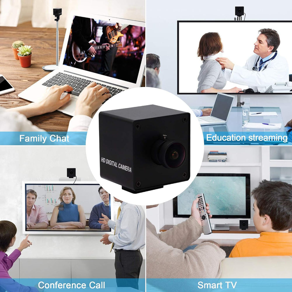 4K USB Camera for Computer, 4K/30FPS Fisheye Webcam with Microphone