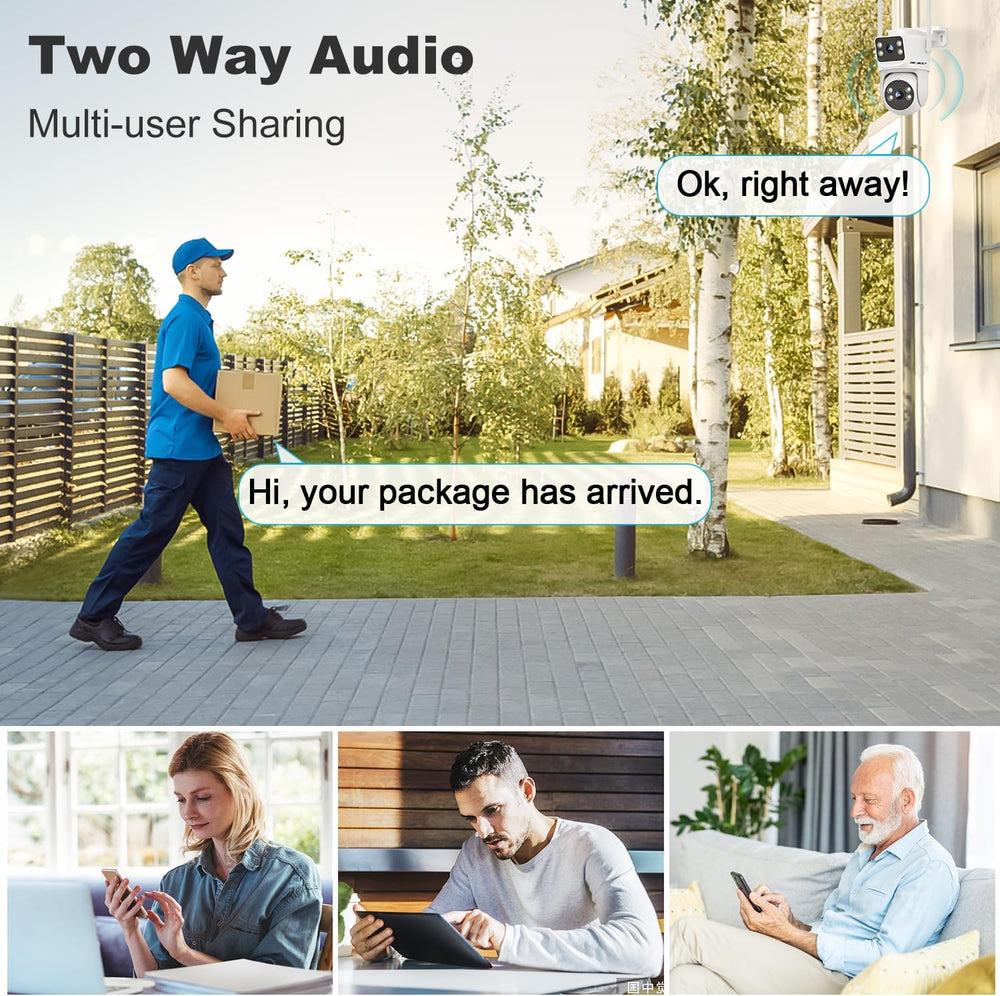GENBOLT PTZ WiFi Security Camera Outdoor with Dual Lens CCTV Surveillance
