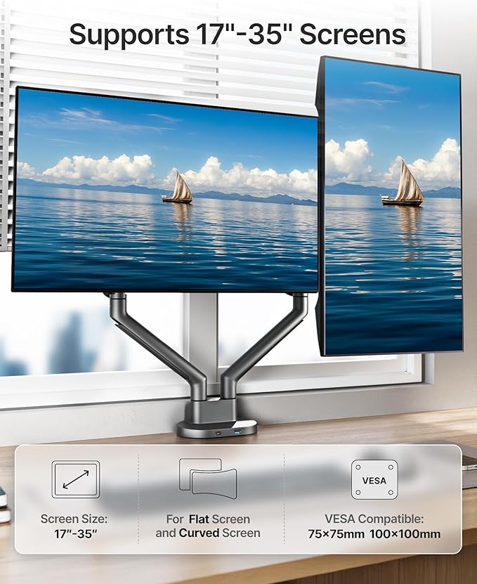monTEK Dual Monitor Stand Mount