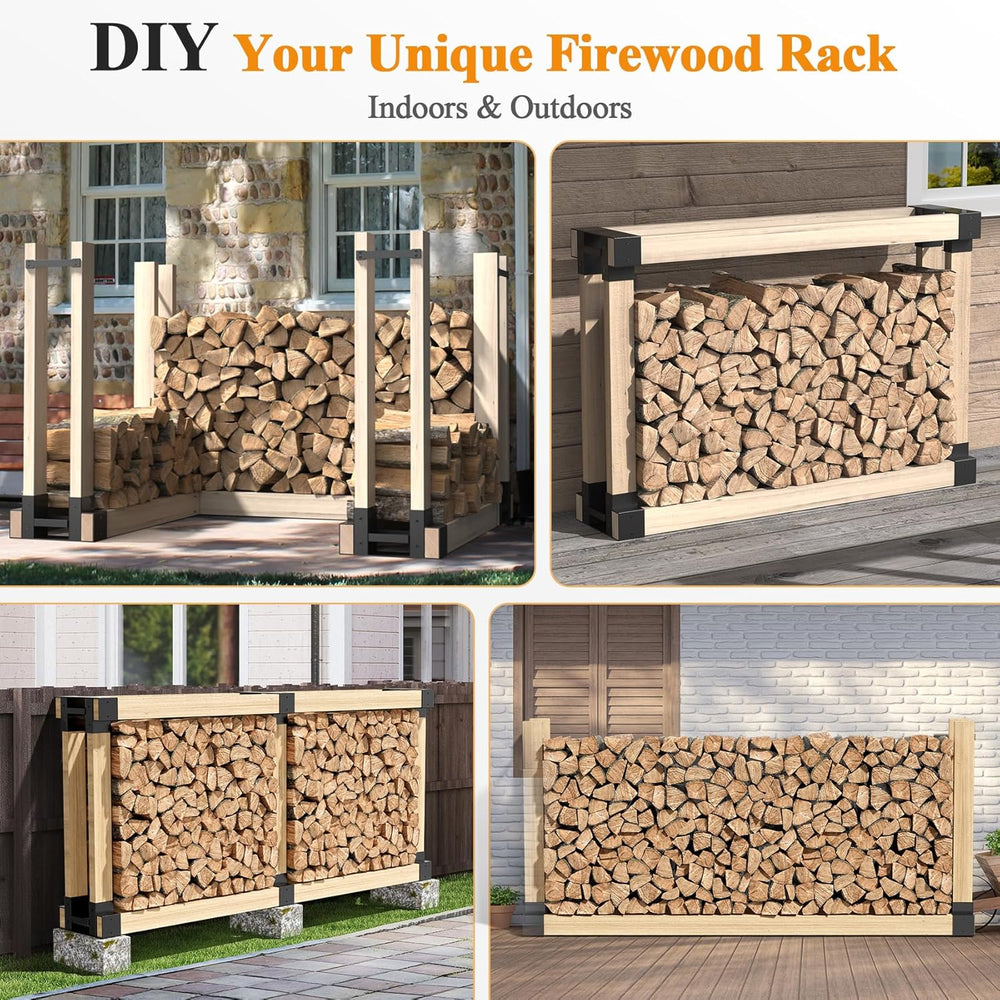 Mr IRONSTONE Firewood Rack Outdoor Indoor, Adjustable to ANY Length Firewood ...