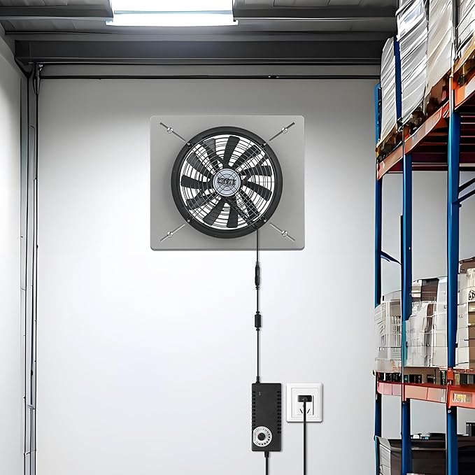 MEOZRI Basement Attic Crawlspace Ventilation Fan Window Exhaust Fan Ultra-Thin