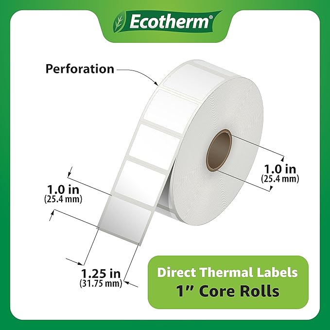 1.25" x 1" Thermal Labels | 4 Rolls | 5520 Labels | fits Zebra, Off...