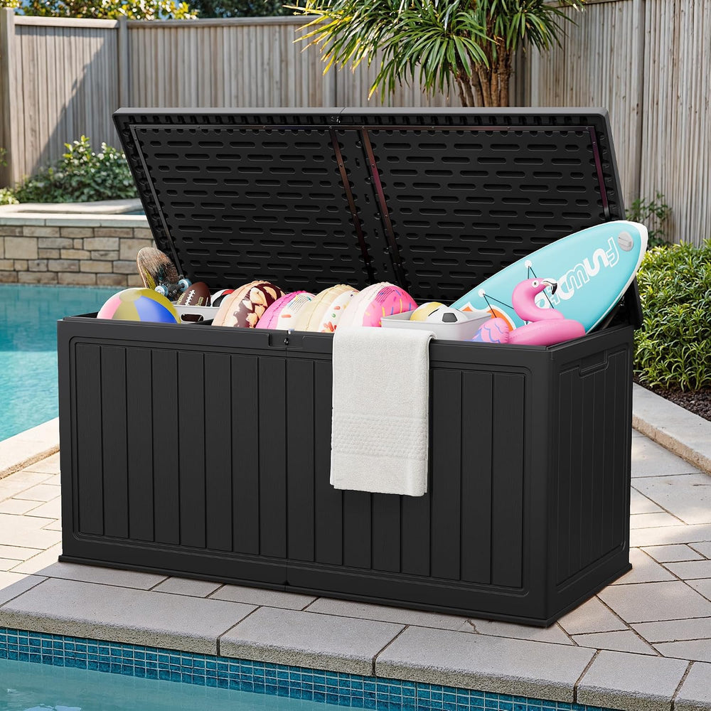 JUMMICO HDPE 270 Gallon Deck Box Double-Wall with Divider