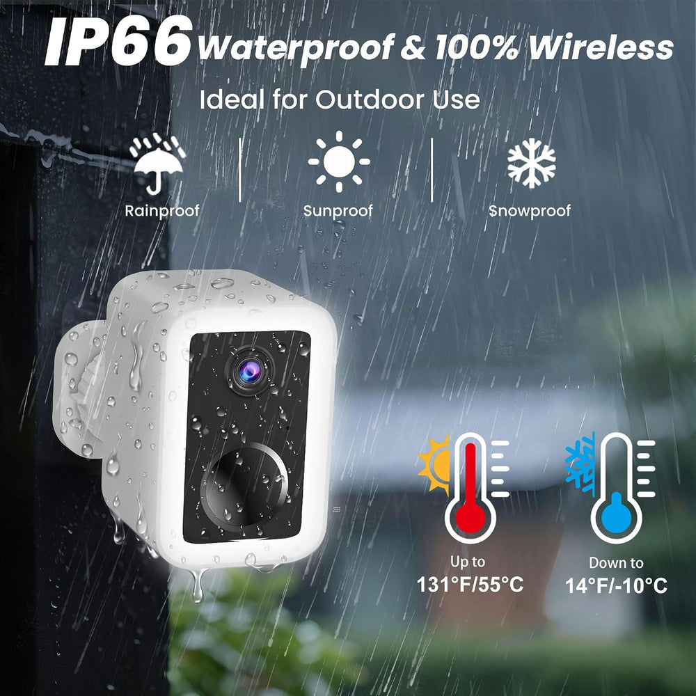 2K Security Cameras Wireless Outdoor, Integrated Spotlight & Siren, AI Mo...