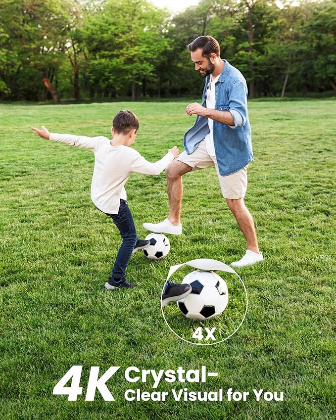 CAMSTRO 4K Security Cameras Wireless Outdoor No Subscription, 360° PTZ Home