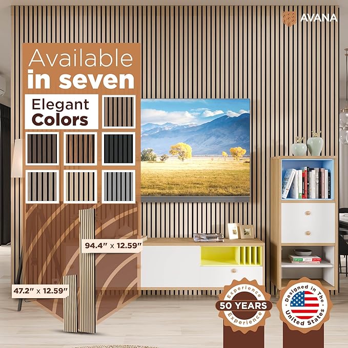 Avana Acoustic Wood Wall Panels – 94.4 x 12.6 Inch White Oak Acoustic Panels ...