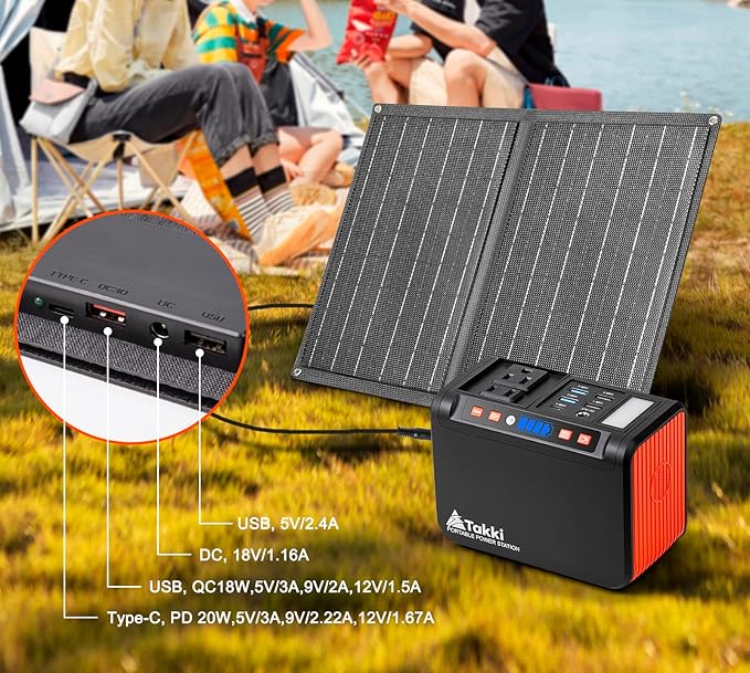Takki 111Wh Portable Solar Generator Power Station