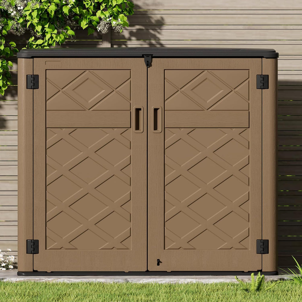 Mrosaa Resin Outdoor Storage Shed, Outdoor Storage Box Waterproof for Garden ...