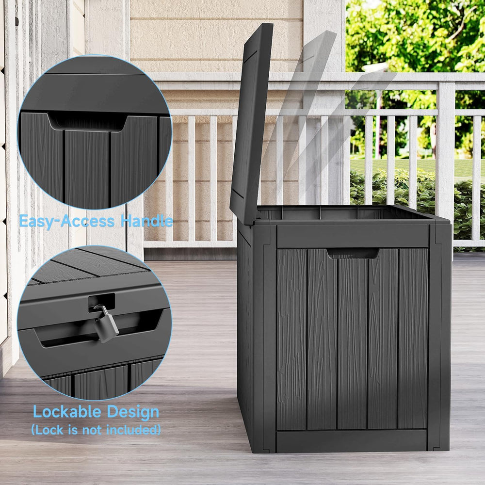 ROJIK 40 Gallon Resin Deck Box, Lockable Waterproof Weatherproof Outdoor Stor...