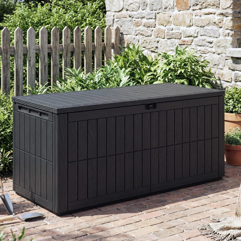 UDPATIO 120 Gallon Lockable Deck Box Outdoor Storage Box Waterproof Indoor Ou...