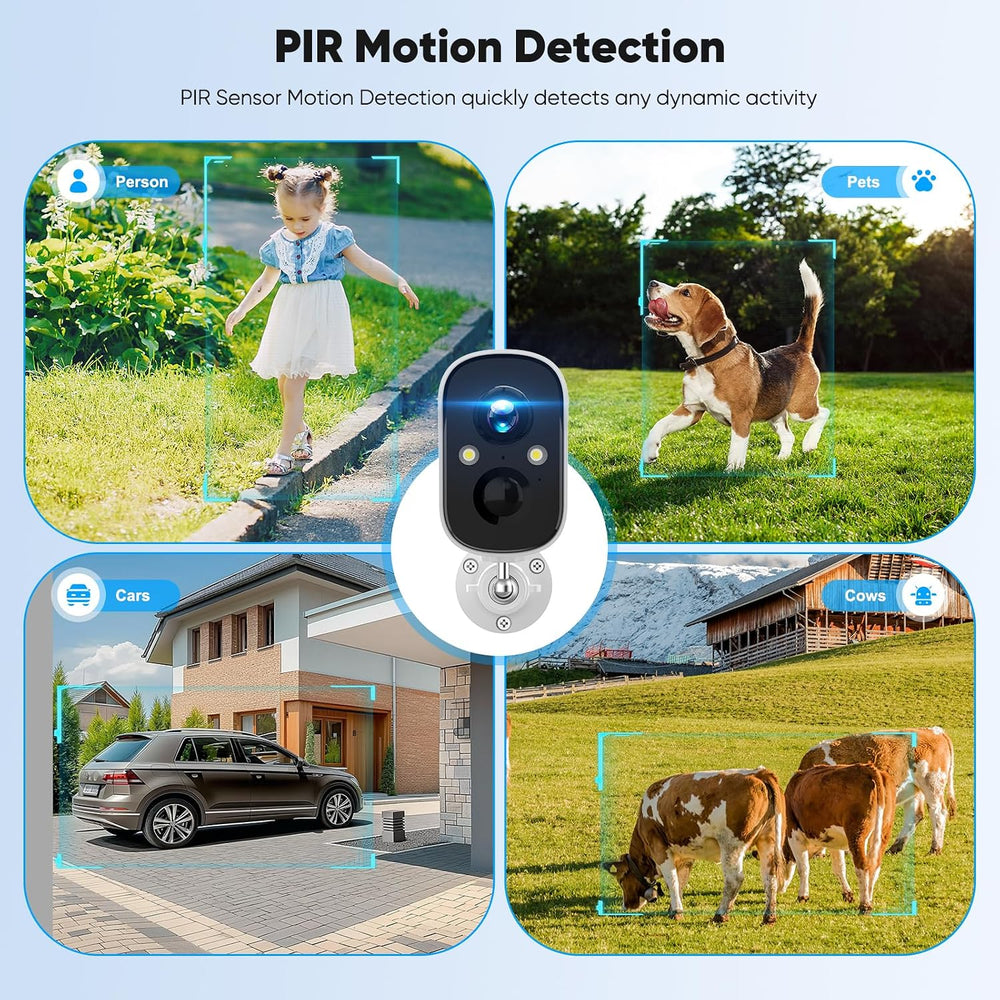 Solar Security Cameras Wireless Outdoor, 2K Solar Camera Wireless for Home, C...