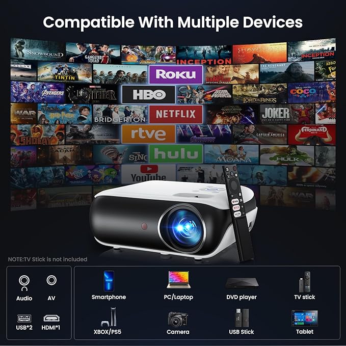 Official Licensed Google TV Smart Projector, HAPPRUN 4K UHD Home Theater