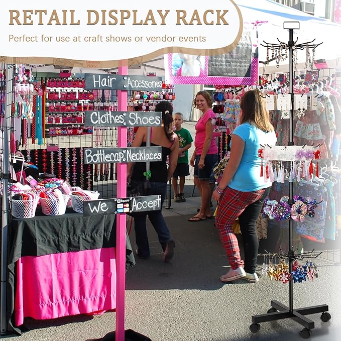 Exttlliy 5-Tier Metal Spinning Display Stand Rack