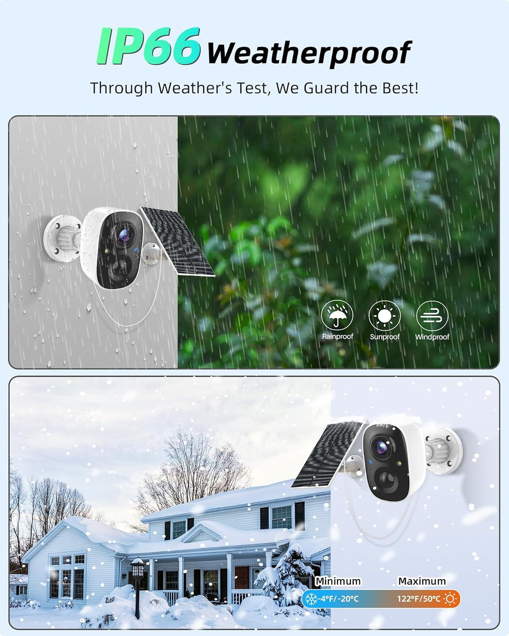 MaxiViz Solar Camera Outdoor Wireless, 2.4G Wi-Fi Security Camera with AI Mot...