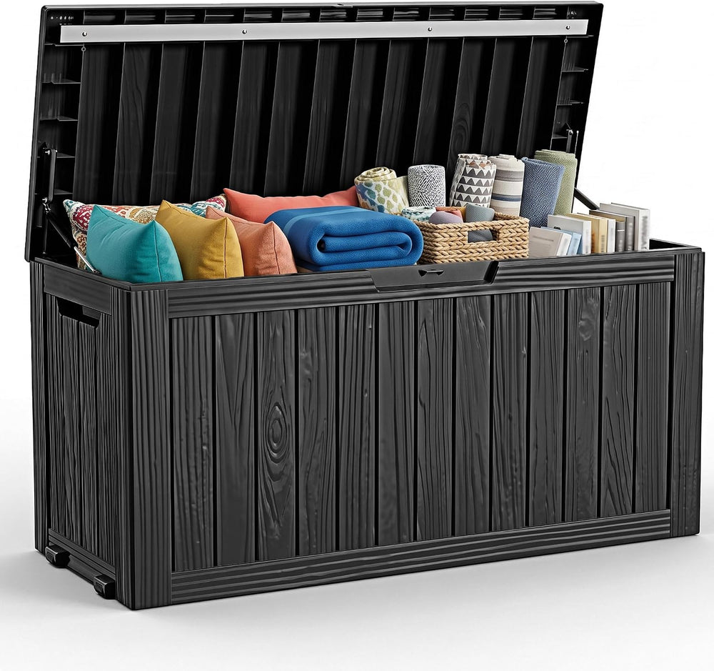 ROJIK 149 Gallon Outdoor Storage Box Waterproof,Weatherproof Deck Boxes Outdo...