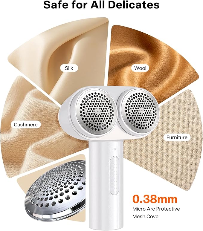 TORRAS Dual-Head Fabric Shaver, Longest Durability & 50ml Large Capacity