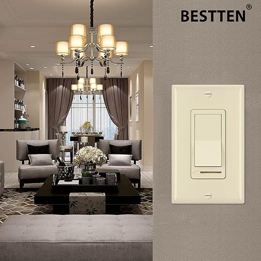 BESTTEN 6 Pack Dimmer Wall Light Switch, Compatible