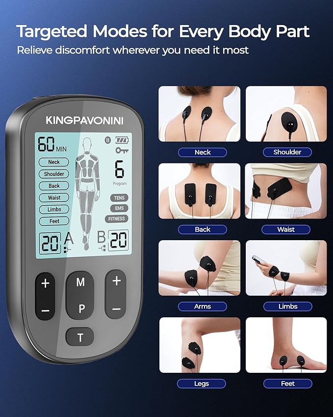 KingPavonini 3-in-1 TENS Unit Muscle Stimulator
