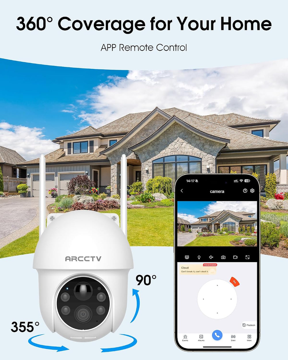 ARCCTV Solar Security Cameras Wireless Outdoor 4MP 2.5K HD