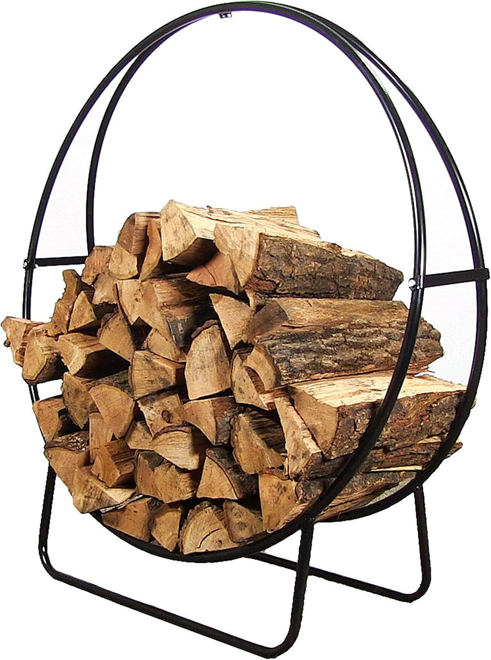 Sunnydaze Outdoor Firewood Rack, Heavy-Duty Steel, 48” Diameter