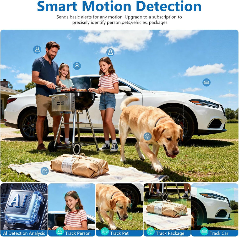 Fazoxo 2K Security Camera Wireless Outdoor, WiFi Cameras for Home Security