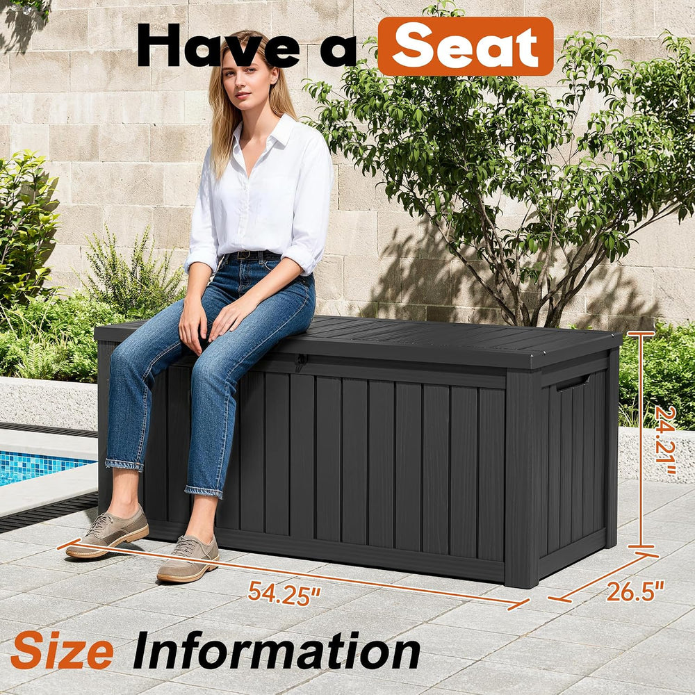 Outdoor Deck Storage Box,Resin Deck Boxes Indoor and outdoor, Waterproof Stor...