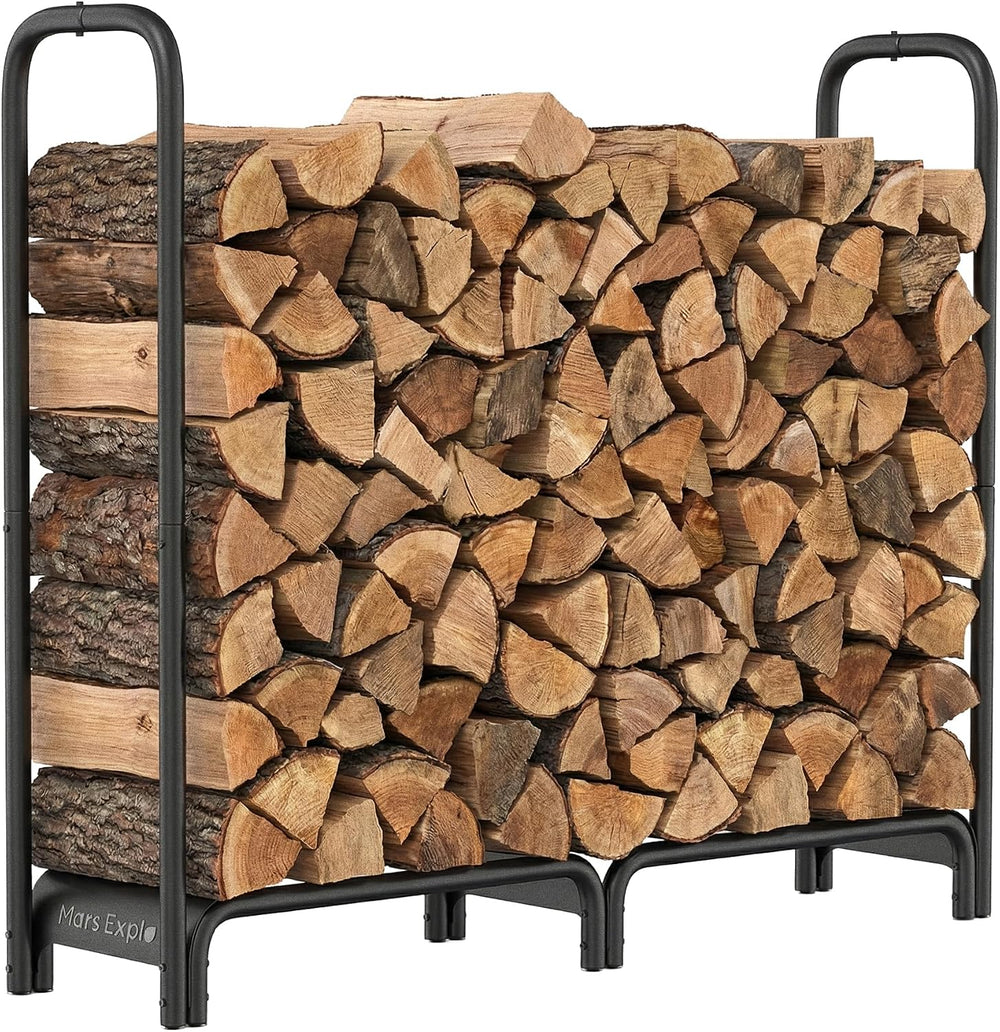 Firewood Rack,4ft Heavy Duty Fire Wood Storage Racks for Indoor Outdoor,Metal...