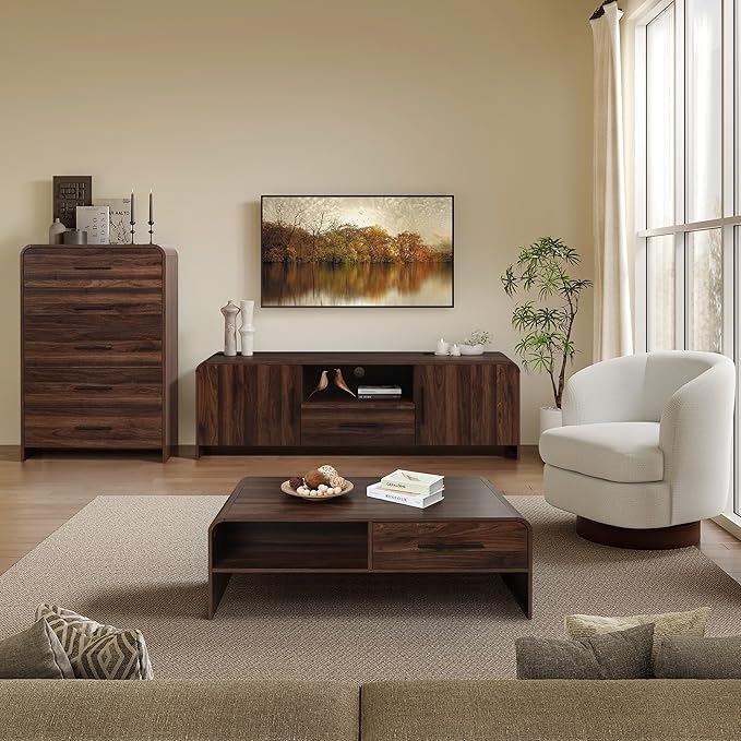 LuxenHome 70" Mid-Century Modern TV Stand